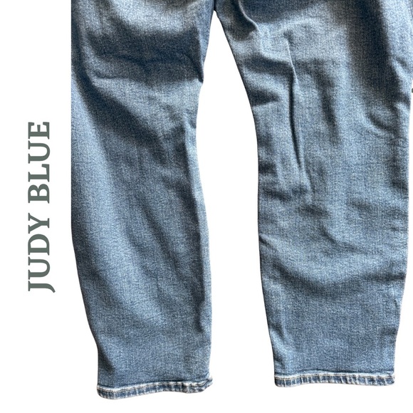 Judy Blue Distressed Rainbow Embroidered Jeans - Blue Denim Size 20W - Picture 7 of 8